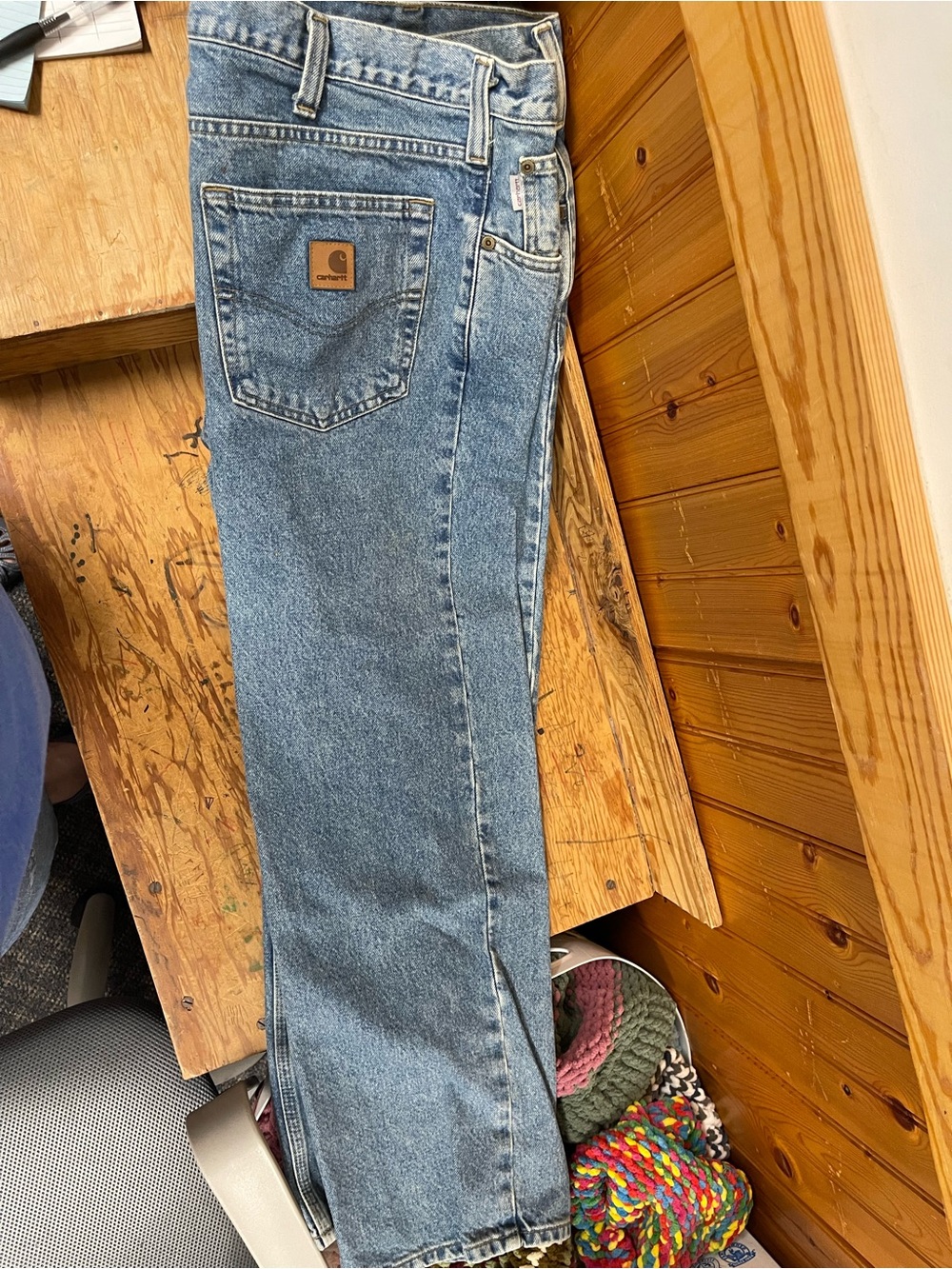 Men’s Carhartt Straight Leg Jeans in Medium Blue Denim